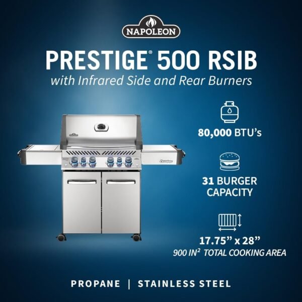 6176OoTQORL._AC_SL1000_ Napoleon Prestige 500 RSIB Gas Grill review stainless steel powerhouse for outdoor cooking