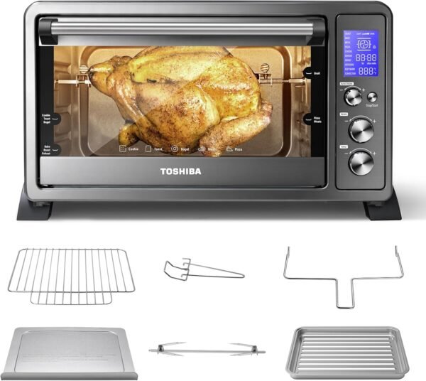 71Z-wtkRELL._AC_SL1500_ Toshiba AC25CEW-BS Toaster Oven Review Powerful 10-in-1 Convection and Rotisserie Features