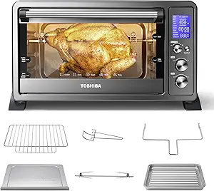71Z-wtkRELL.__AC_SX300_SY300_QL70_FMwebp_ Toshiba AC25CEW-BS Toaster Oven Review Powerful 10-in-1 Convection and Rotisserie Features